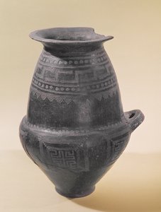 Etruscan Cinerary Urn with Geometric Decoration, Villanovian Period, 8th Century BC
